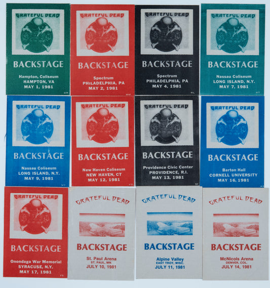 Dan Healy Backstage Passes (5/1/1981 - 7/14/1981) Bundle 1